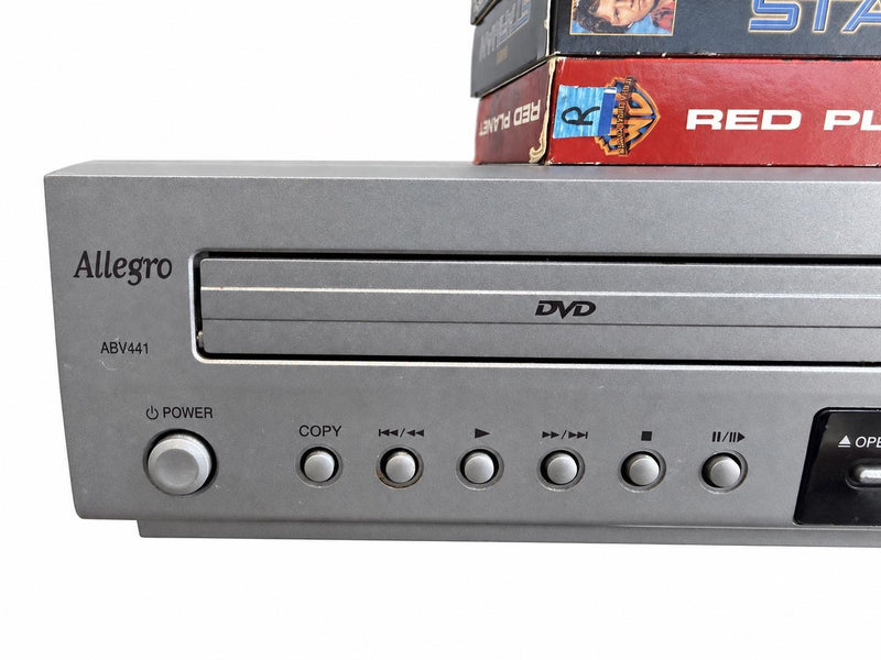Allegro Zenith ABV441 DVD/VCR Combo + 4 Sci-Fi VHS Movies – No Remote