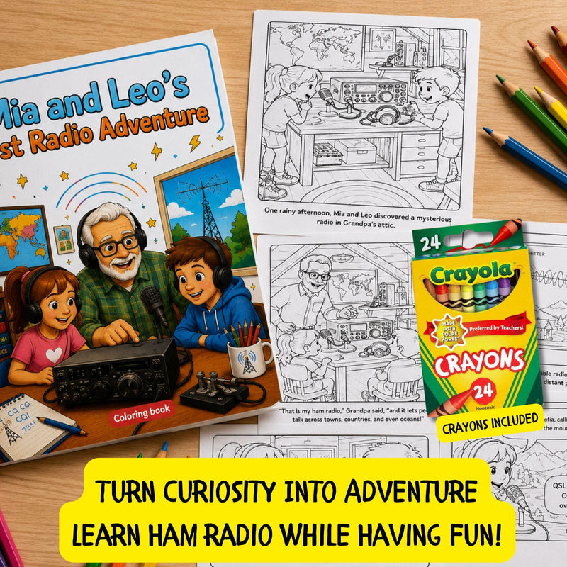 Ham Radio Coloring Book for Kids – Mia and Leo's First Radio Adventure