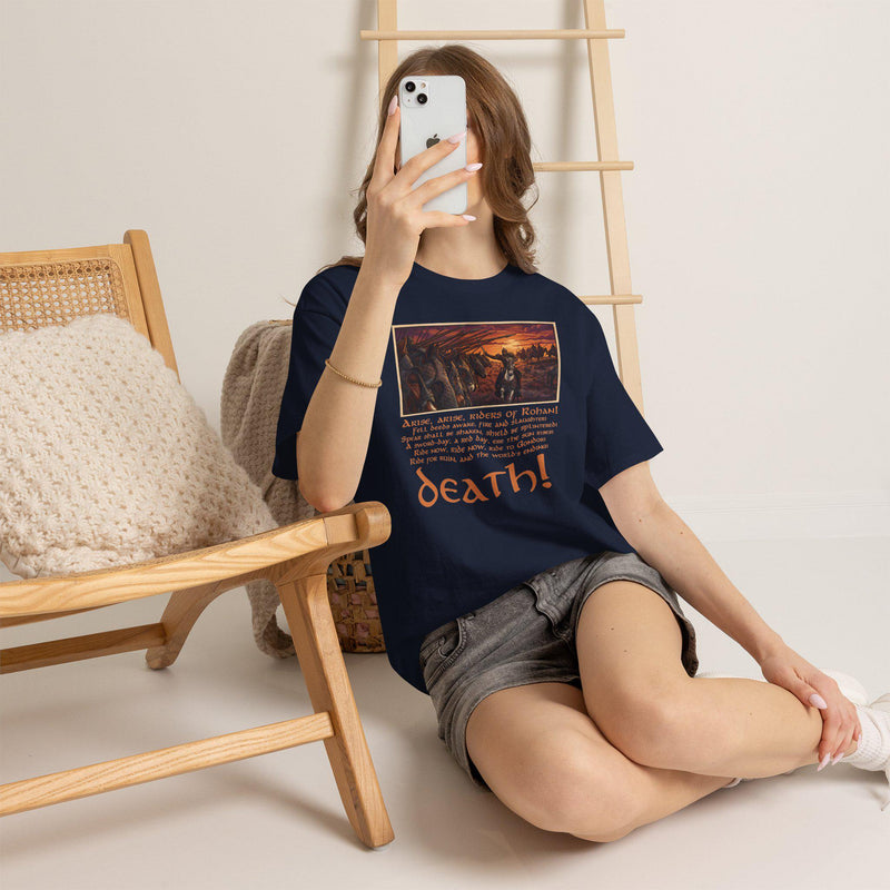 Théoden Pelennor Fields T-Shirt – Riders of Rohan Woodcut Art