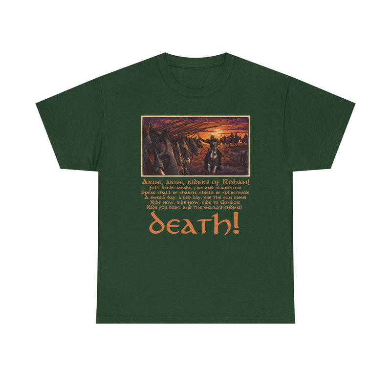 Théoden Pelennor Fields T-Shirt – Riders of Rohan Woodcut Art