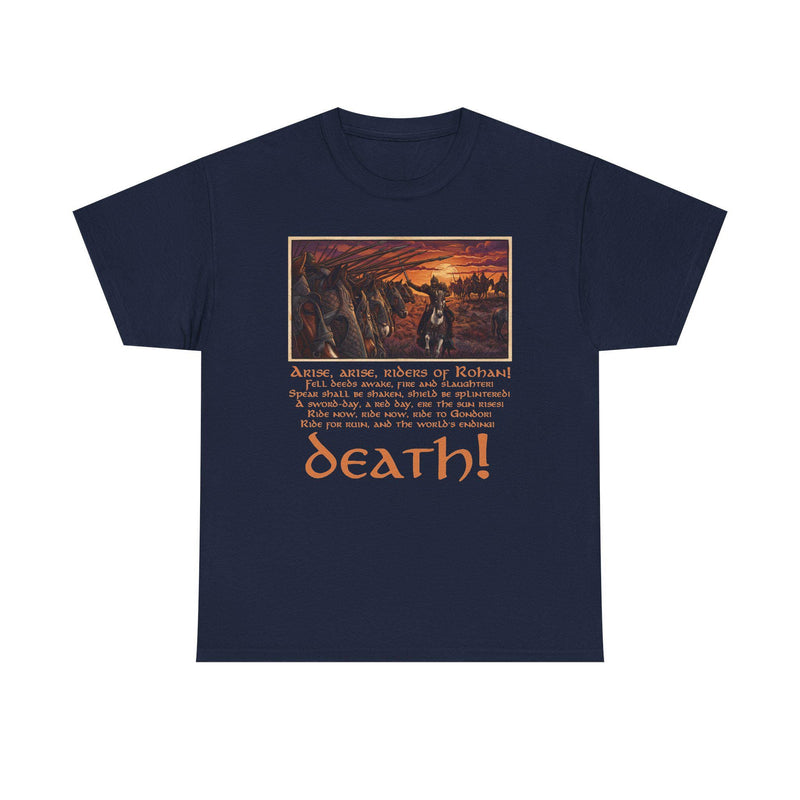 Théoden Pelennor Fields T-Shirt – Riders of Rohan Woodcut Art