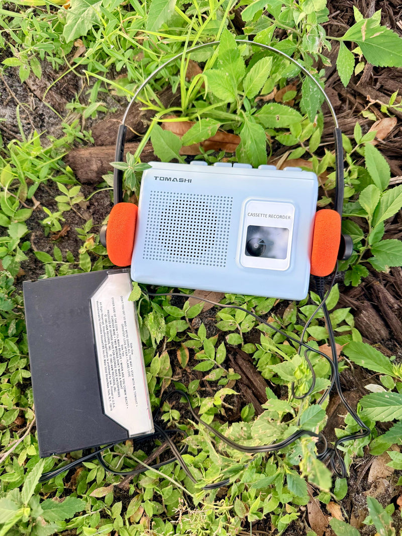 Portable Cassette Player Starter Pack with Headphones & 3 Tapes