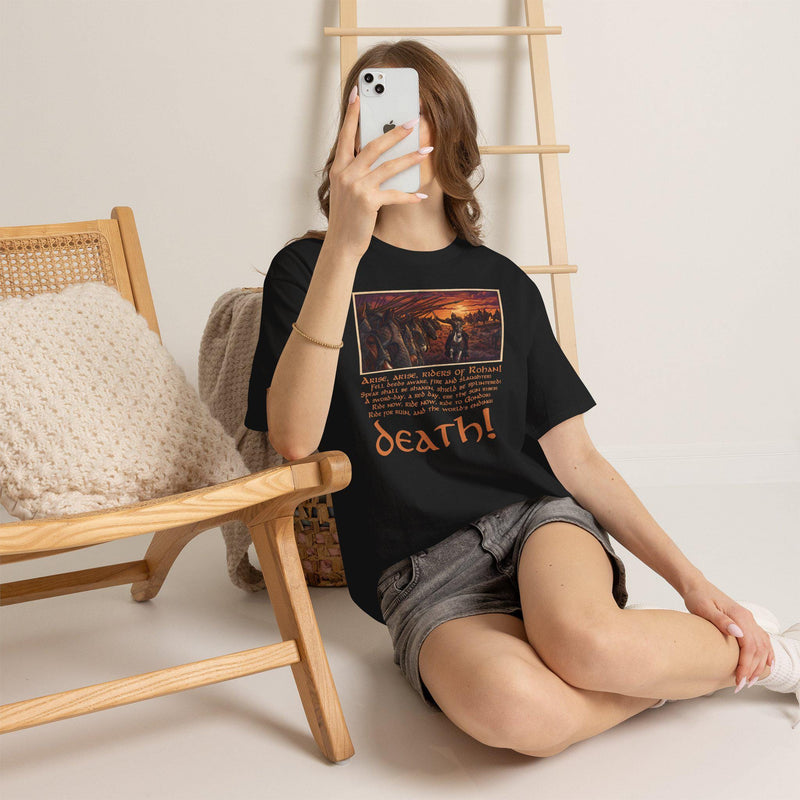 Théoden Pelennor Fields T-Shirt – Riders of Rohan Woodcut Art