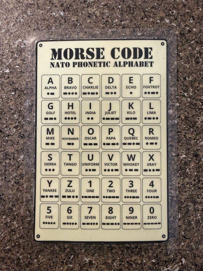 Morse Code & NATO Alphabet Magnet, 4 × 6 in – Glow in the Dark