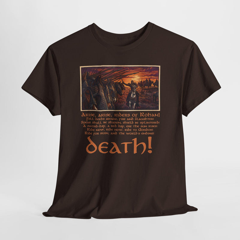 Théoden Pelennor Fields T-Shirt – Riders of Rohan Woodcut Art