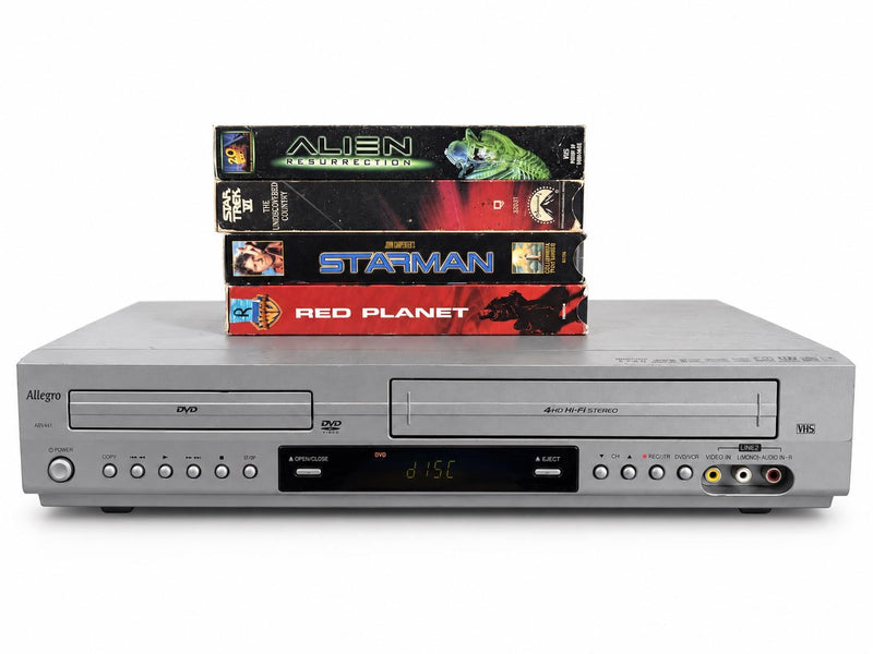 Allegro Zenith ABV441 DVD/VCR Combo + 4 Sci-Fi VHS Movies – No Remote