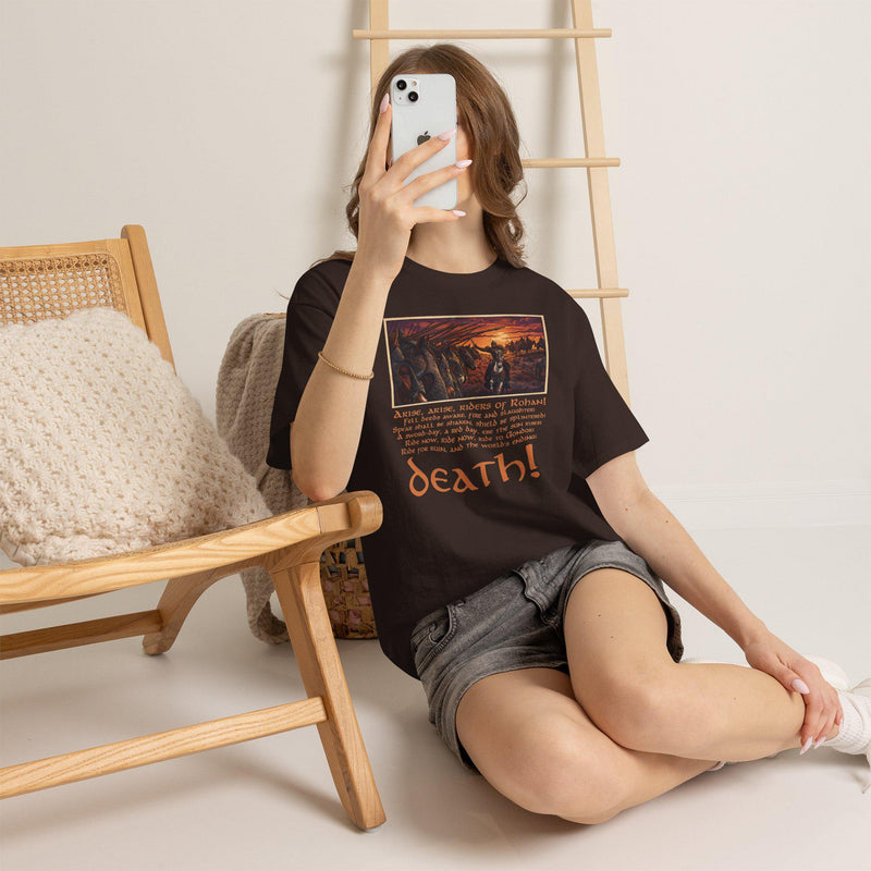 Théoden Pelennor Fields T-Shirt – Riders of Rohan Woodcut Art
