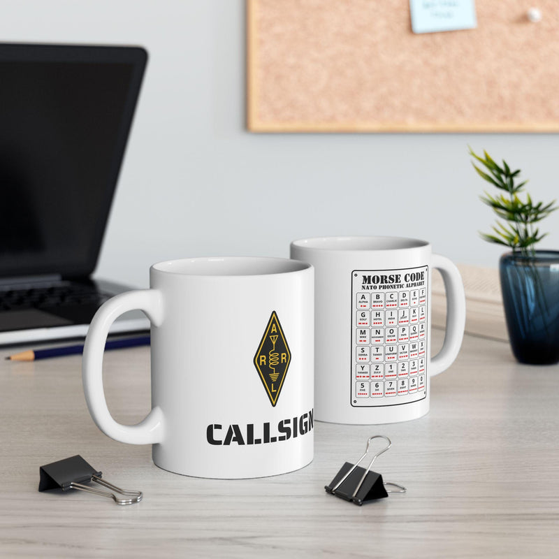 Personalized Ham Radio Callsign Mug – Morse Code & NATO Alphabet