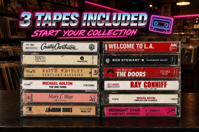 Portable Cassette Player Starter Pack with Headphones & 3 Tapes