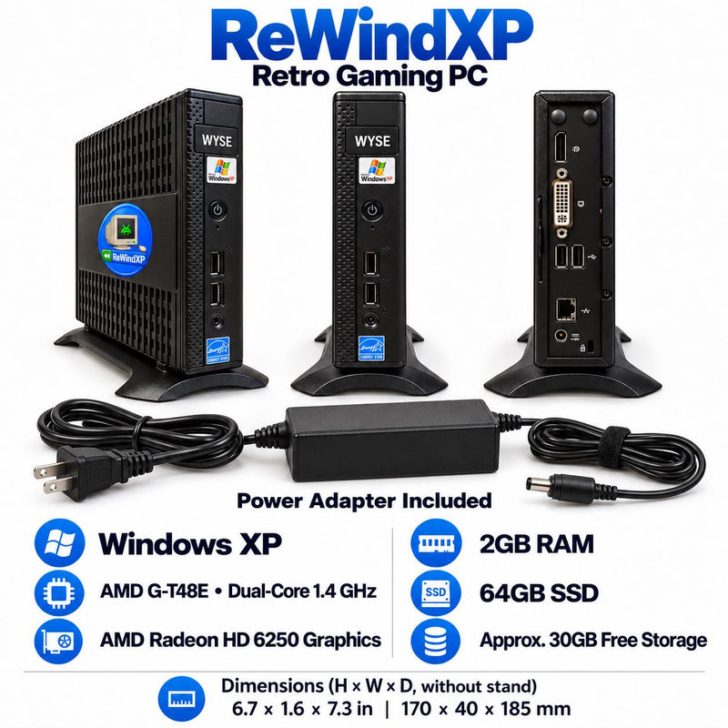ReWindXP Windows XP Retro Gaming PC – 64GB SSD, 2GB RAM