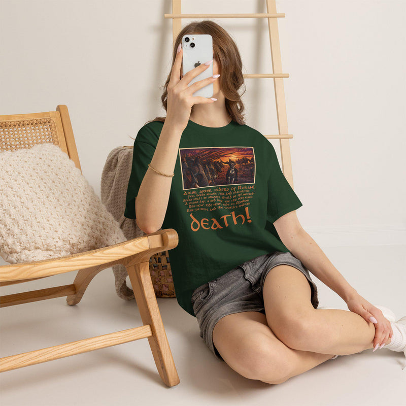 Théoden Pelennor Fields T-Shirt – Riders of Rohan Woodcut Art
