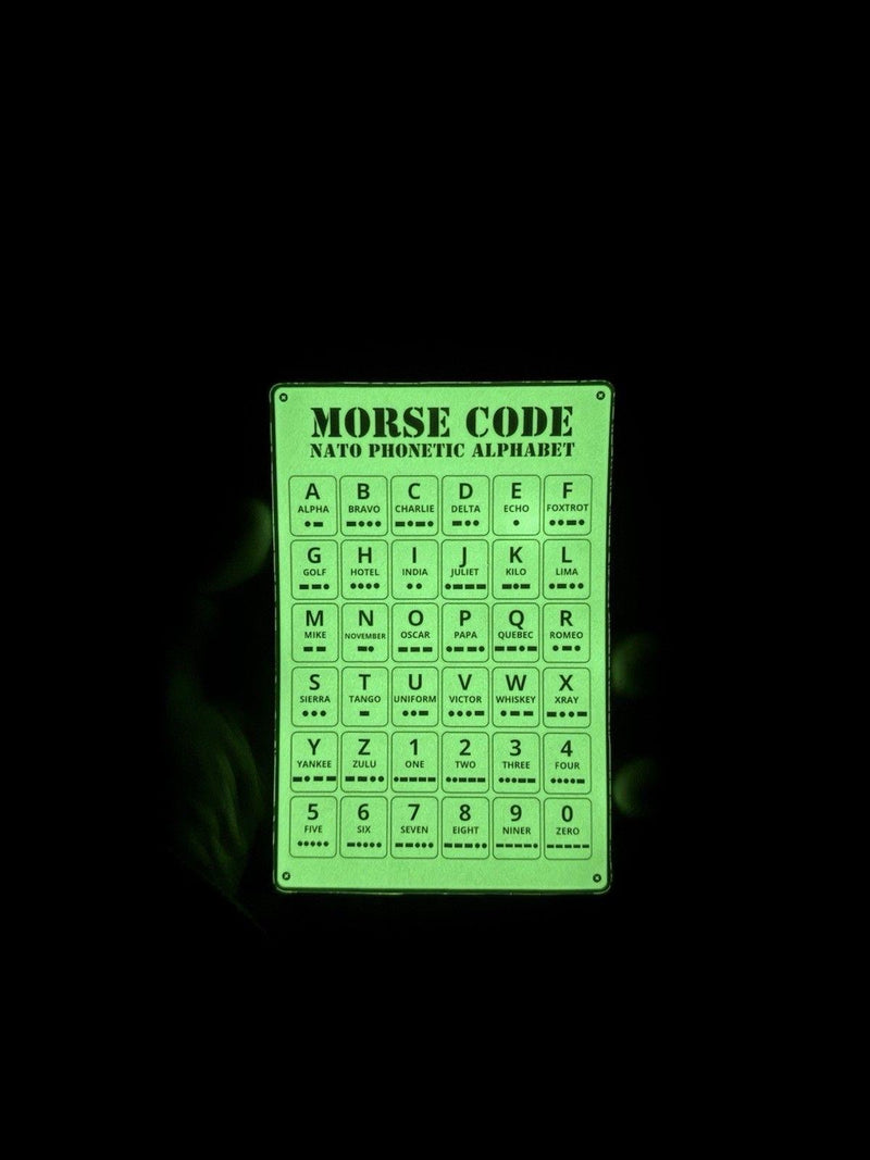 Morse Code & NATO Alphabet Magnet, 4 × 6 in – Glow in the Dark