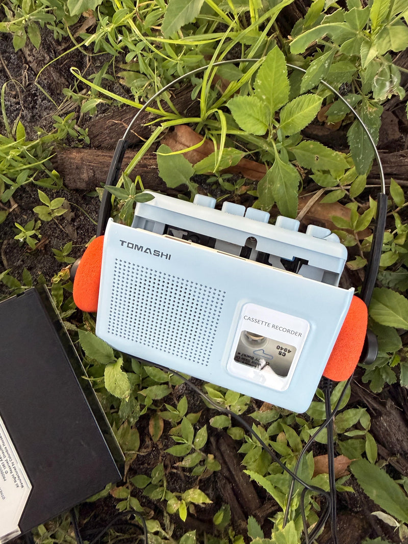 Portable Cassette Player Starter Pack with Headphones & 3 Tapes